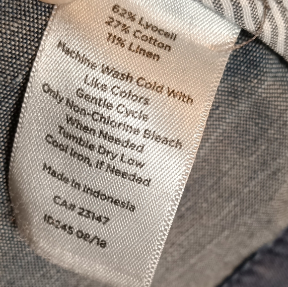 Talbots Lyocell/Cotton/Linen Lightweight Indigo Denim Anorak Jacket Small - Picture 13 of 13